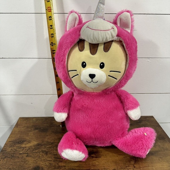 Spark Create Imagine Cat Kitten Plush Pink Unicorn Costume 18" Stuffed Animal - Picture 8 of 8